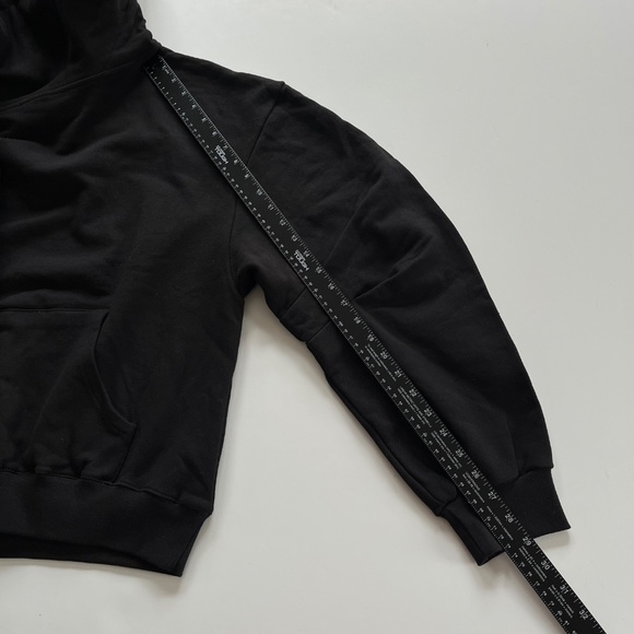 OAK + FORT High Neck Oversized Hoodie Sz S  Black Slouchy Boxy Edgy Grunge Punk - Picture 6 of 11